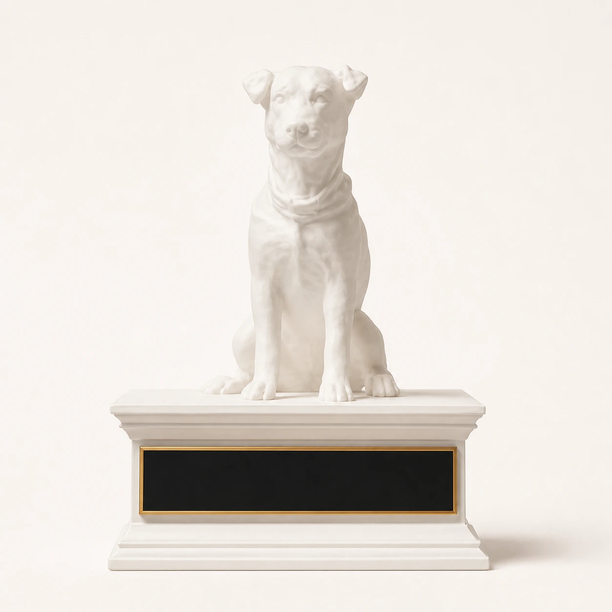 White dog custom memorial plaque